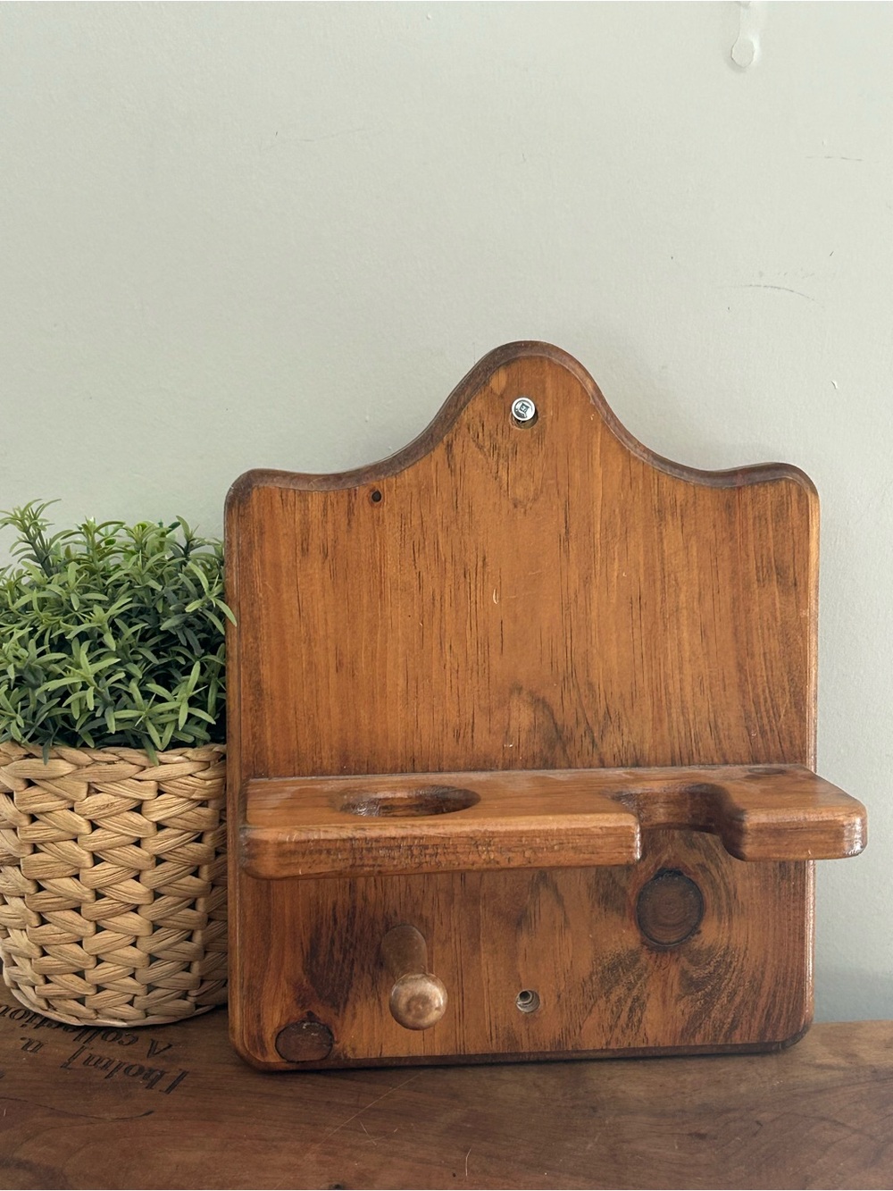 Wood Wall Organizer Baseball Rack